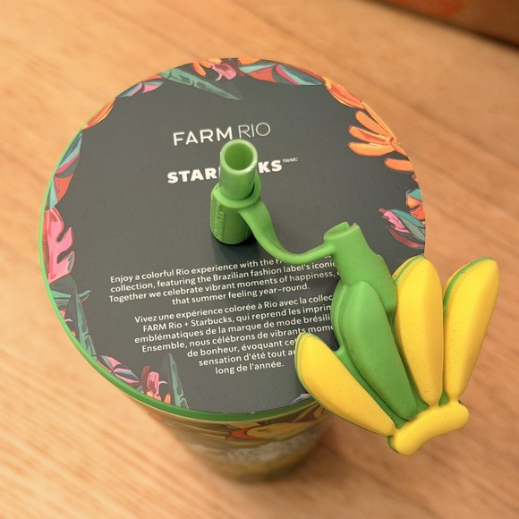 Starbucks + Farm Rio Summer 2025 Green Banana Cup Tumbler Drink Cup Coffee - Picture 4 of 6